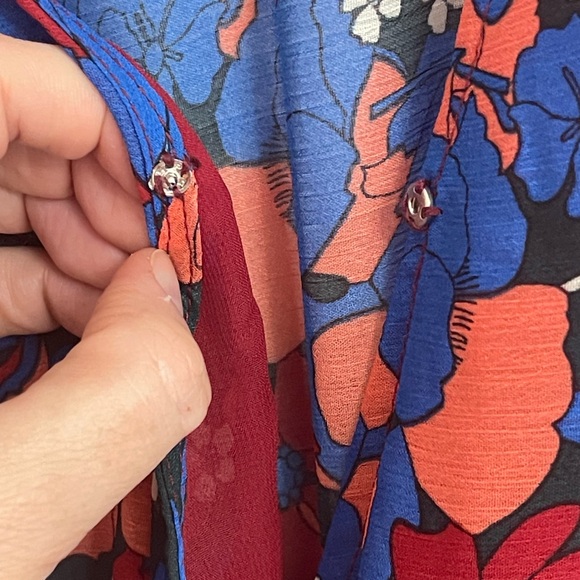 Aakaa Vibrant Floral Long Sleeve Maxi Dress Size S - Picture 8 of 11